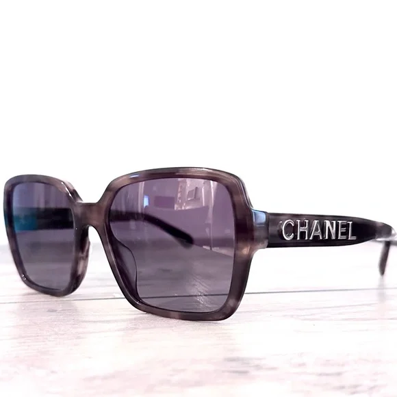 CHANEL 5408 Light Brown Havana and Purple Lens Square Sunglasses - Picture 2 of 8